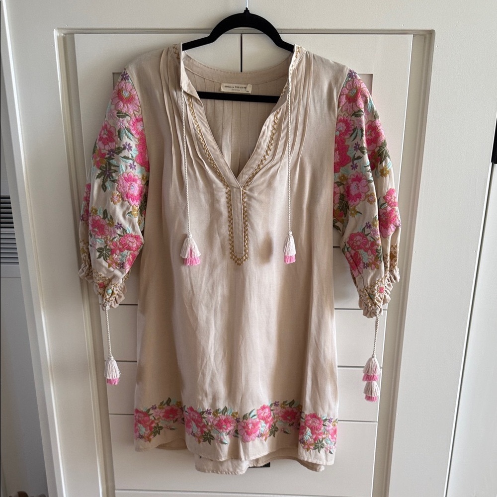 Spell Cleo Tunic Embroidered Dress Size XXS